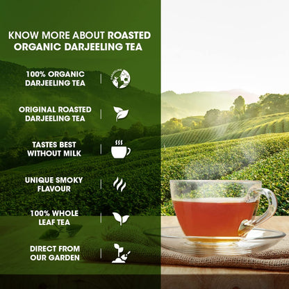 GOODRICKE Roasted Darjeeling Tea Jar – 250 g | Flavoury Golden Orange Pekoe | 100% Pure & Natural Darjeeling | Premium Loose Leaf Black | Rich Aroma & Long-Lasting Aftertaste