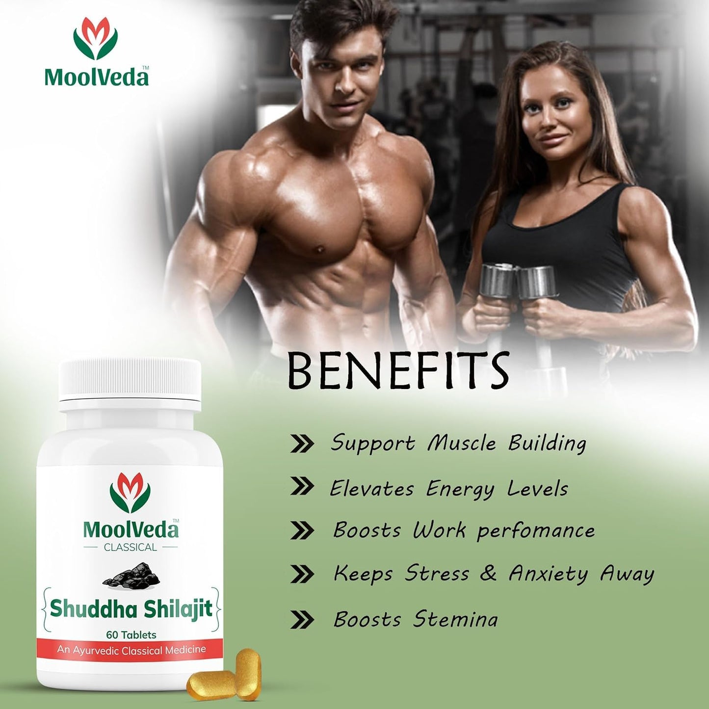 Moolveda Original Shuddha Shilajit Pure Gold Tablets for Men & Women, I- image 4