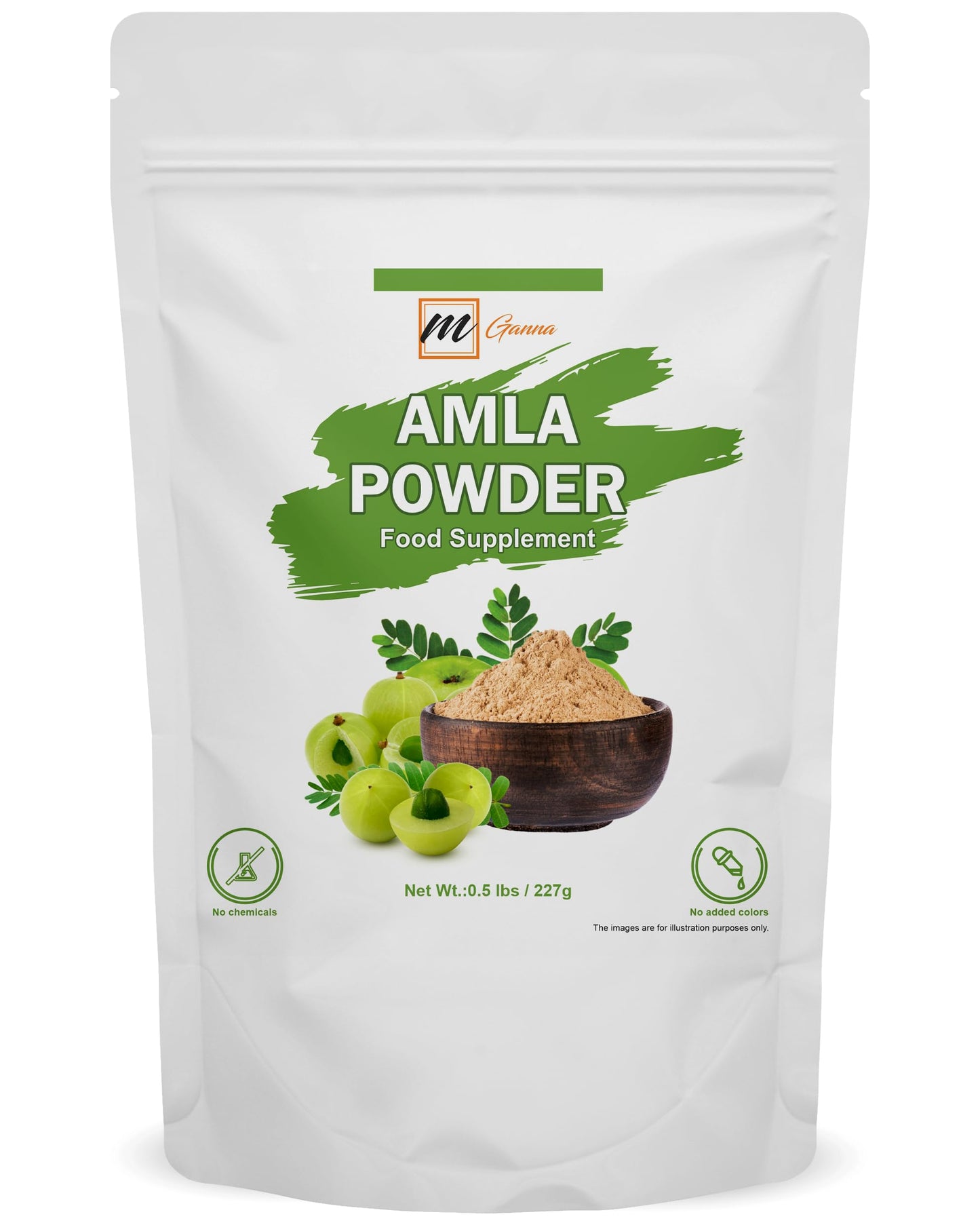 mGanna Amla Powder/Indian Gooseberry/Emblica Officinalis for Skin, Hair & Health Care 227gm / 0.5lbs