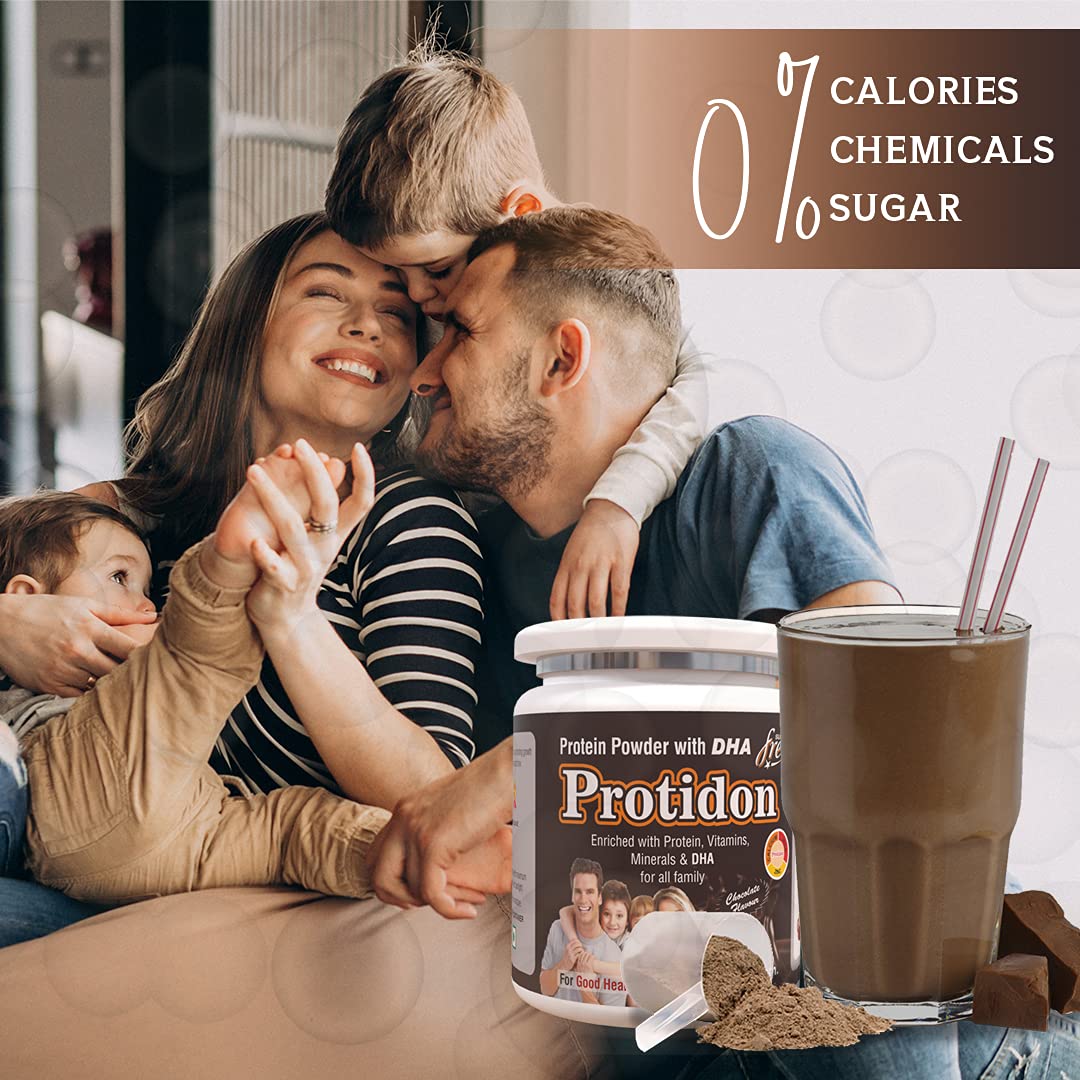 Ultra Health care Protidon Sugar Free Protein With Dha,Blend Of Protein |For Muscle Growth,Mass Gain-200 Gm