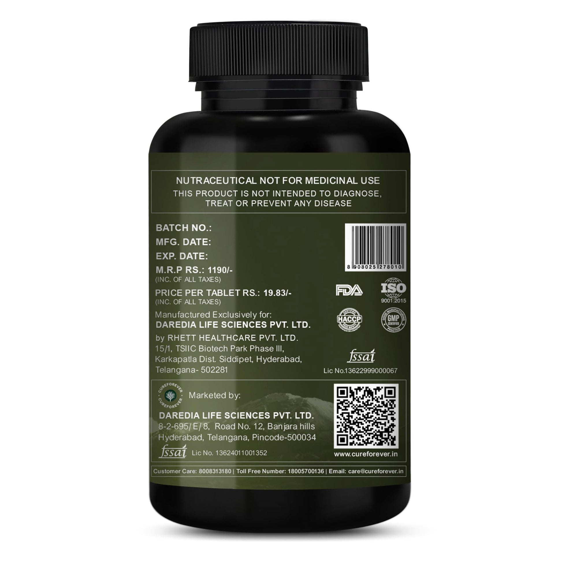 CUREFOREVER Ashwagandha Supplement 1200mg - 60 Tablets for Men & Women,- image 4