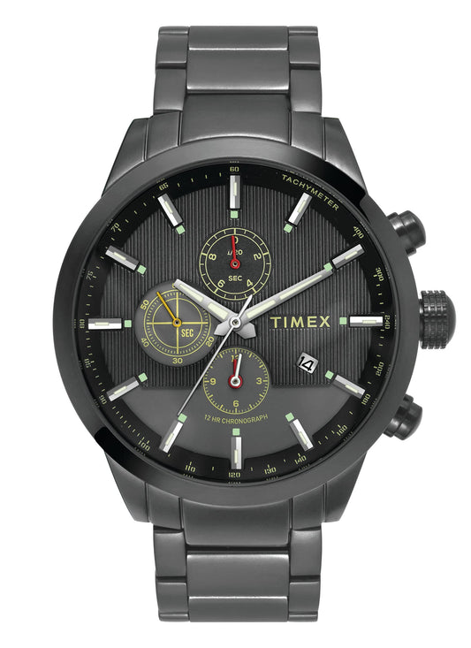 TIMEX E-Class Surgical Steel Engage Chronograph Analog Grey Dial Men's Watch-TWE