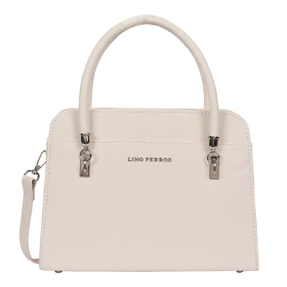 Lino Perros Women White Leatherette Satchel