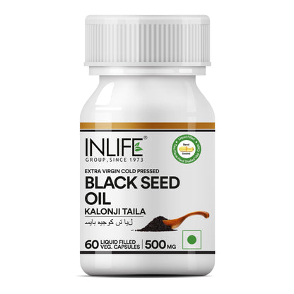 Inlife Black Seed Oil, Extra Virgin Cold Pressed, 500 mg - 60 Vegetaria- image 2