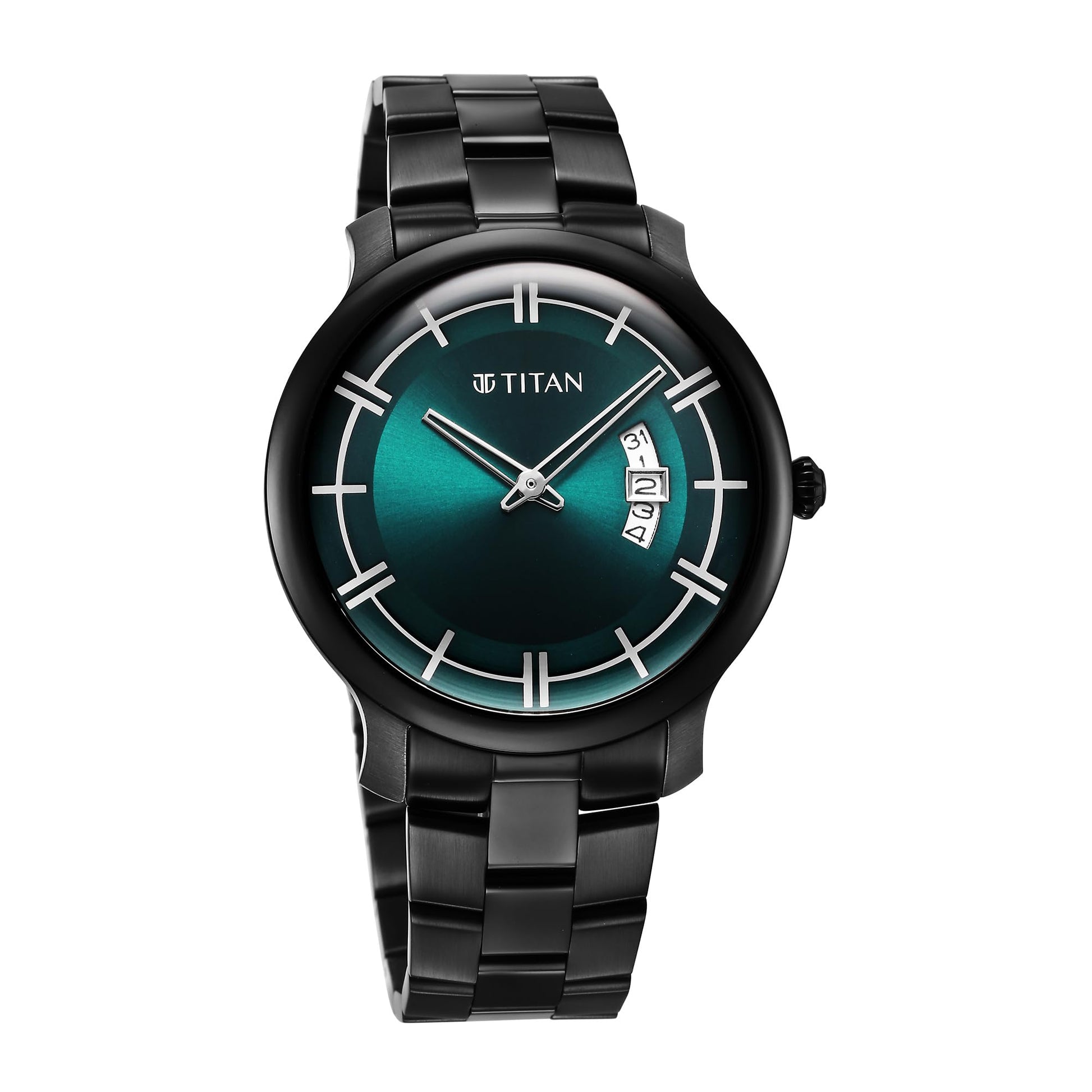 Titan Classic Distincta Green Dial Analog with Date Stainless Steel Str- image 5