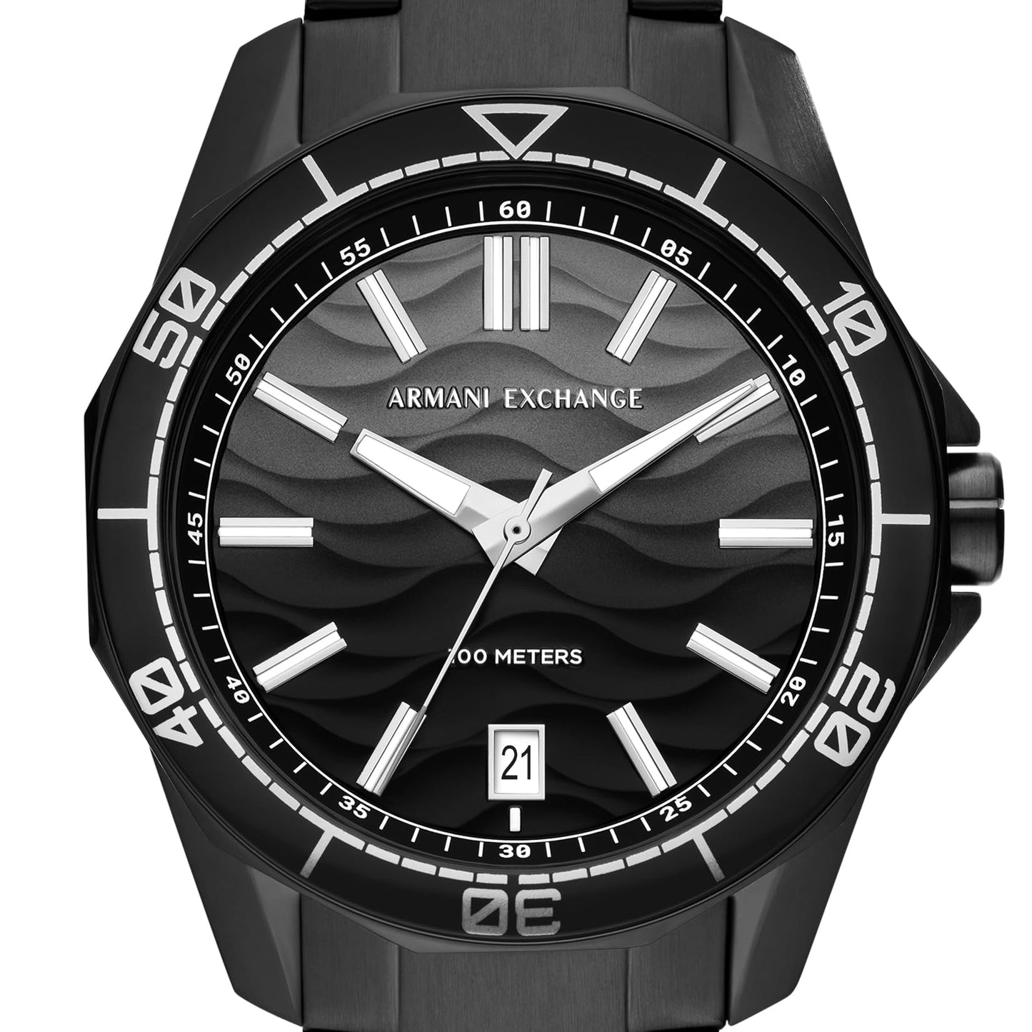 Armani Exchange Stainless Steel Analog Gray Dial Men Watch-Ax1952, Black Band