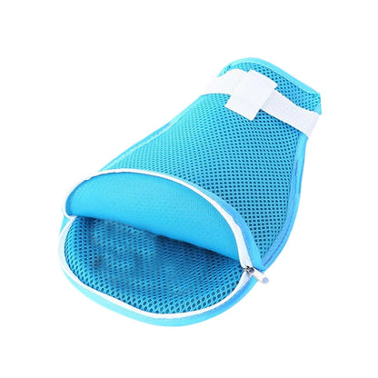 CALANDIS™ Hand Restraint Glove Mesh Cloth Elderly Portable Multifunction Security Mitt Light Blue with Zip