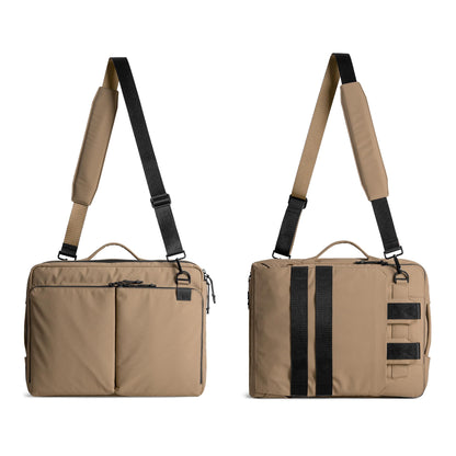DailyObjects Pivot Convertible Briefpack Bag (16L) |Unisex|Fits 13/14/15.6 inch Laptop/Macbook Pro/Air|Lightweight|Stylish Backpack|Office/Daily Use/Travel|Multi Pocket|Adjustable Strap-Beige