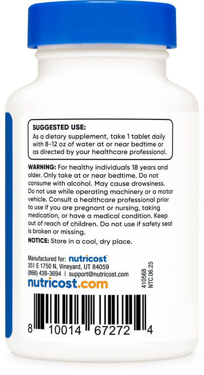 Nutricost Melatonin 5mg, 240 Tablets - 5mg Per Serving, Non-GMO, Gluten Free