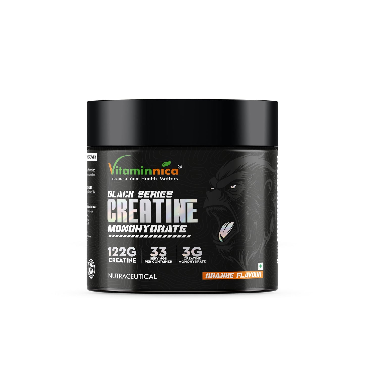 Vitaminnica Creatine Monohydrate Powder for Muscle Strength, Power & Performance | 100% Pure Micronized Creatine | Faster Recovery | 122g | For Men & Women | Pre/Post Workout Supplement