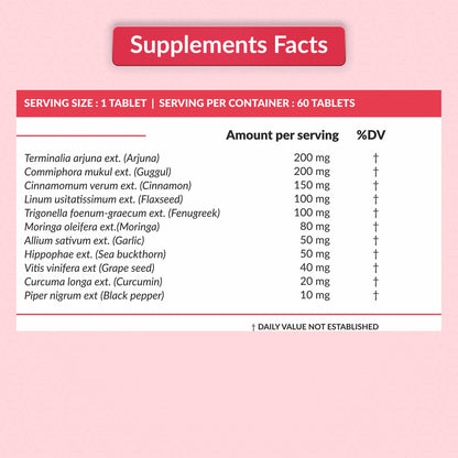 SATVAM Advanced Heart Care Premium Plant-Based Supplement for Natural Heart Support & Cardiovascular Wellness Helps Maintain Healthy Circulation & Heart Function (60 Tablets)