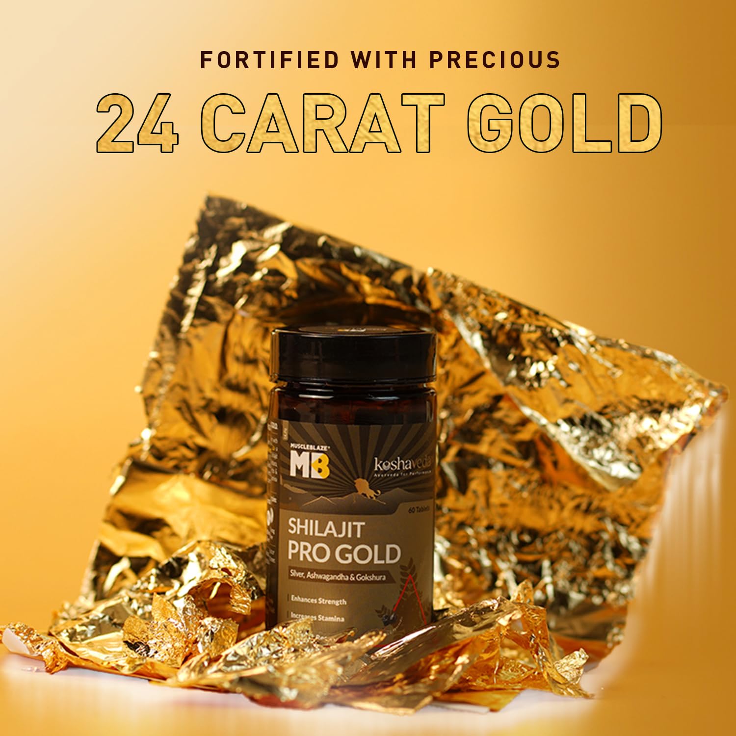 Koshaveda Shilajit Pro Gold by MuscleBlaze (60 Tablets) | Fortified wit- image 7