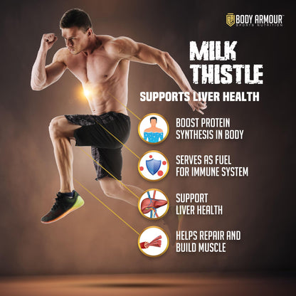 Wellbe Nutrition Body Armour Milk Thistle (60 capsule) Extract for Liver Support | Liver Detox & Liver Refresher Capsule