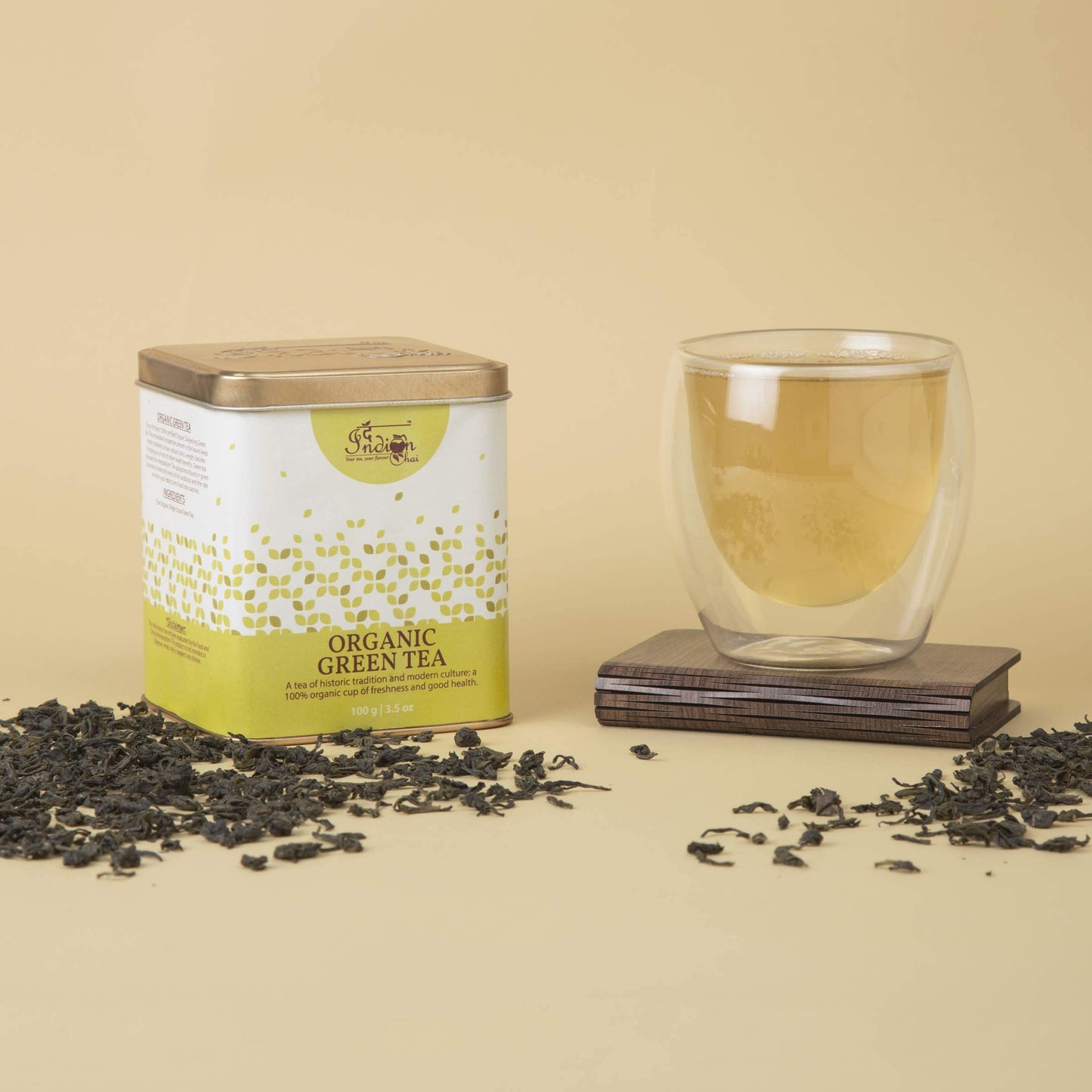 The Indian Chai – Organic Green Tea 100g | Whole Leaf Infusion for Energy, Wellness & Antioxidant Support | Embrace a Pure & Healthful Lifestyle