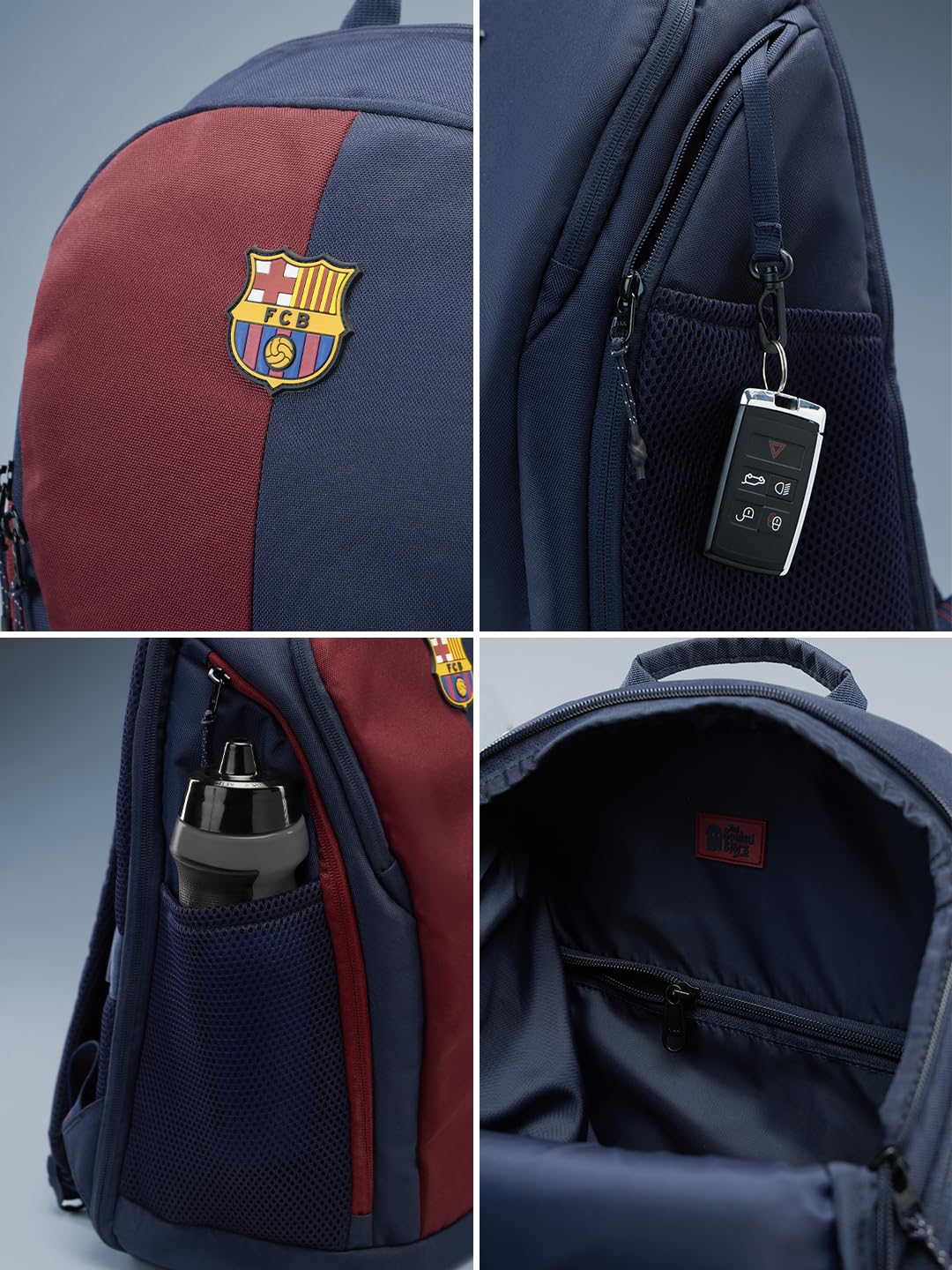 The Souled Store FCB Legacy Backpack – Official FC Barcelona Red & Blue 24L Laptop & College Bag, Travel Daypack for Men & Women