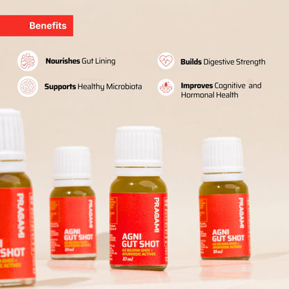 PRAGAMI Gut Cleanse & Daily Detox Combo 5-Day Gut Reset Kit (40–55 Kg) + Gut Shots 15×10Ml Gut Cleanse for Bloating, Constipation & Acidity Relief | A2 Bilona Ghee + Herbal Actives | Supports Gut Health, Microbiome & Immunity