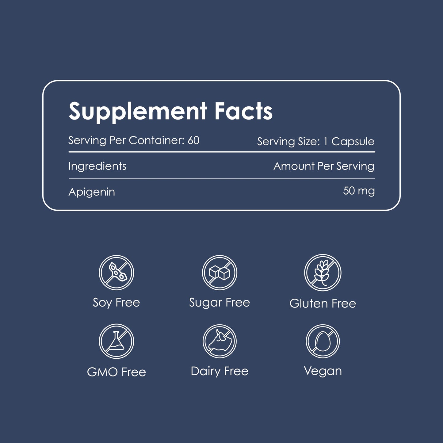 GATACA Apigenin 50 mg | Potent Flavonoid Sleep Support Supplement | Relaxation & Stress Relief | High Absorption Natural Extract | Vegan Non-GMO Capsules | 60 Veg Capsules