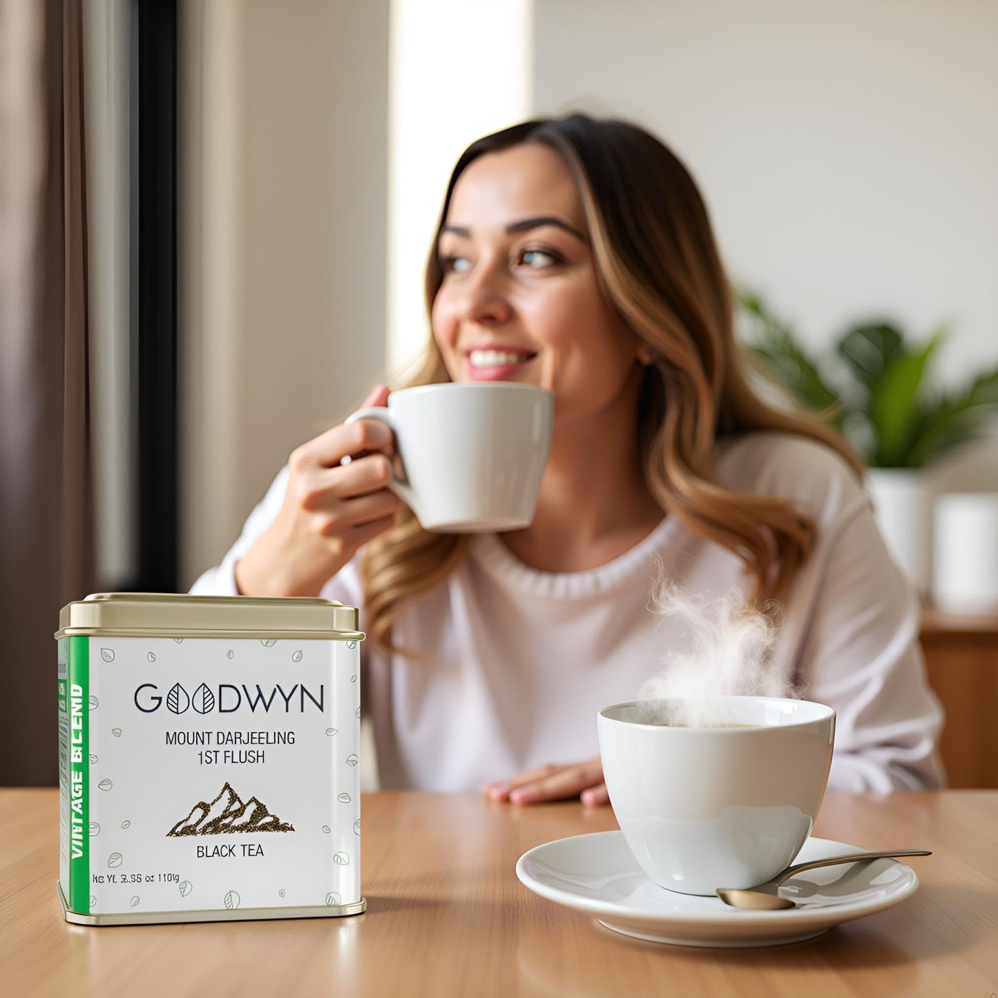 Goodwyn Darjeeling First Flush Tea - 100g Loose Leaf | Handpicked Black Tea in Reusable Tin | Fresh, Aromatic & Rich in Antioxidants | Estate Fresh & Trusted by 1000+ Hotels