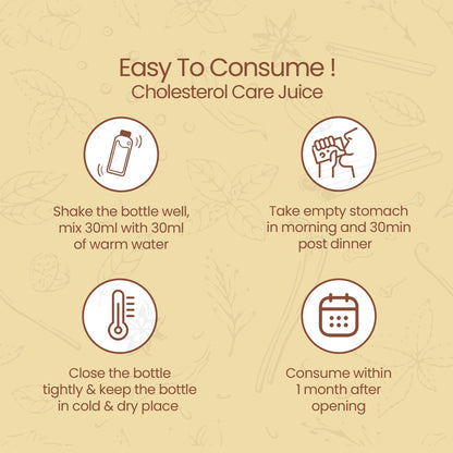 KRISHNA's HERBAL & AYURVEDA Cholesterol Care Juice - 500 Ml | Contains Honey With Apple Cider Ginger Garlic, Sugar Free, Health Drink