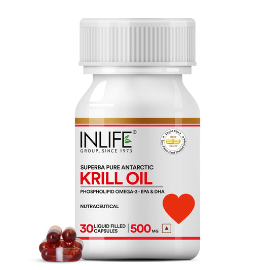 INLIFE Krill Oil (Superba) Phospholipid Omega 3 with Astaxanthin 500 mg - 30 Cap