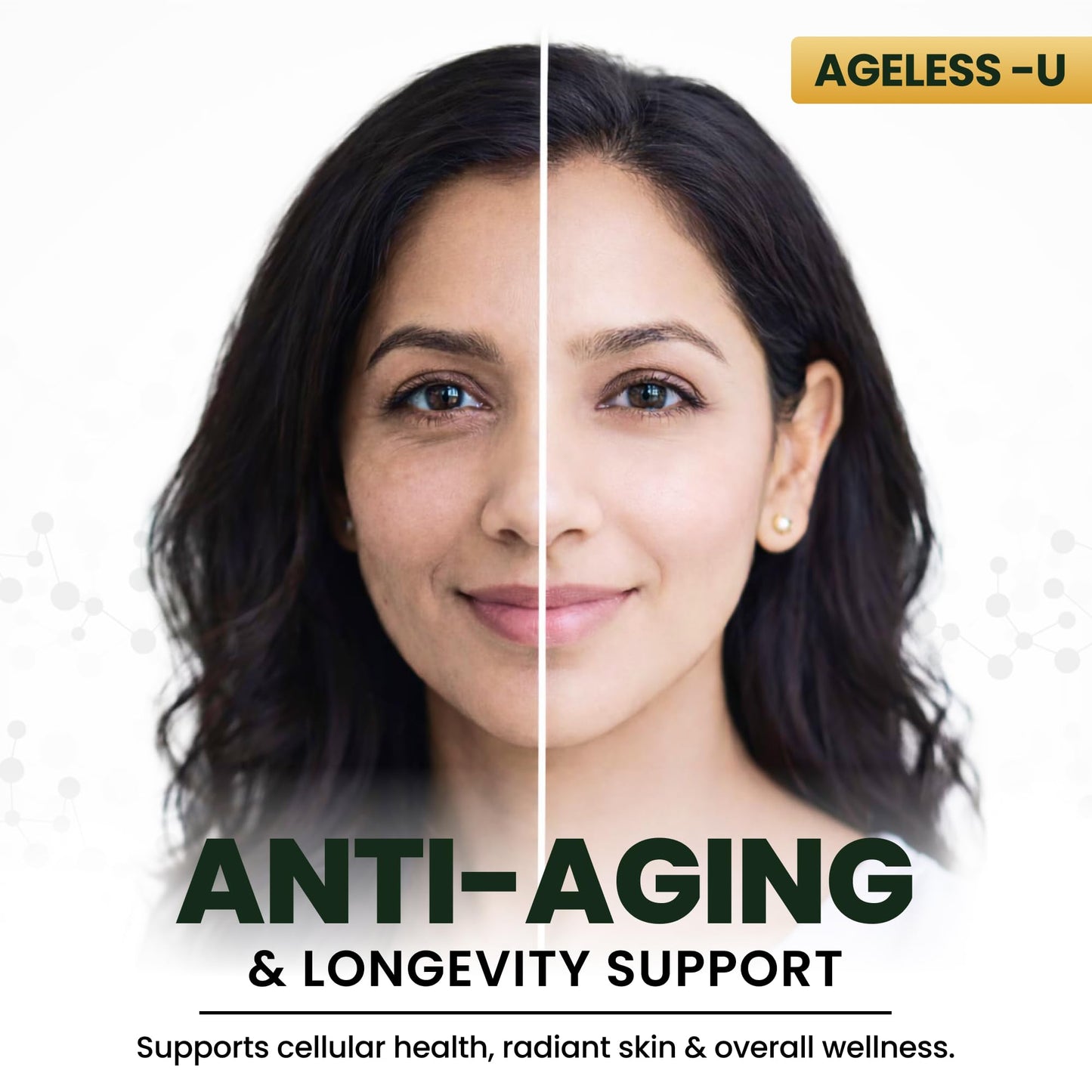 Amrithya Ageless-U Ayurvedic Healthy Aging Tablets for Men & Women | Amla Ashwagandha Turmeric Acerola Cherry Supplement | Skin Health Immunity & Vitality Support | 60 Count