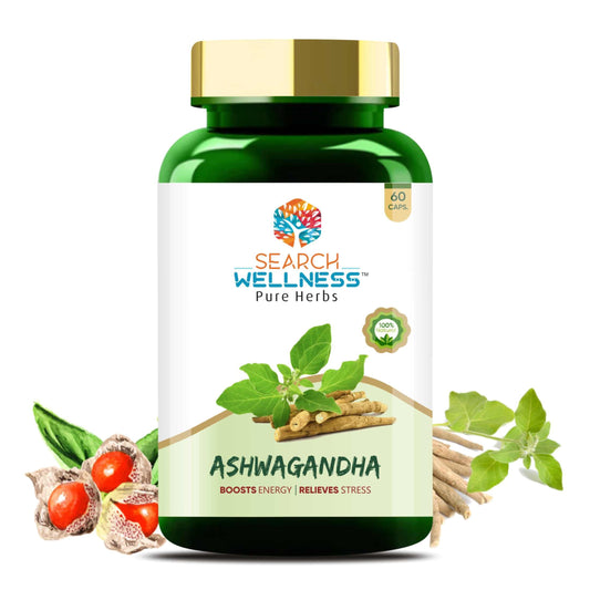 Search Wellness Ashwagandha 60 Capsules (Pack of 1) | For Stress Relief | Anti-I