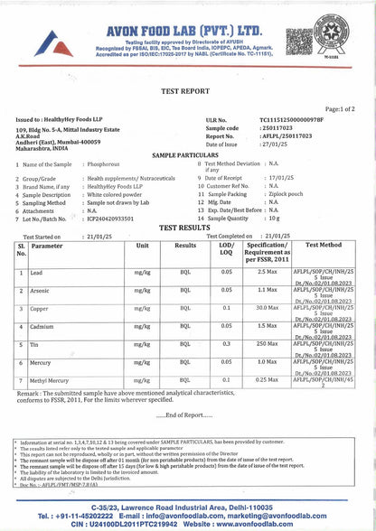 HealthyHey Nutrition Phosphorus - Support Bone Health -120 Veg. Capsules