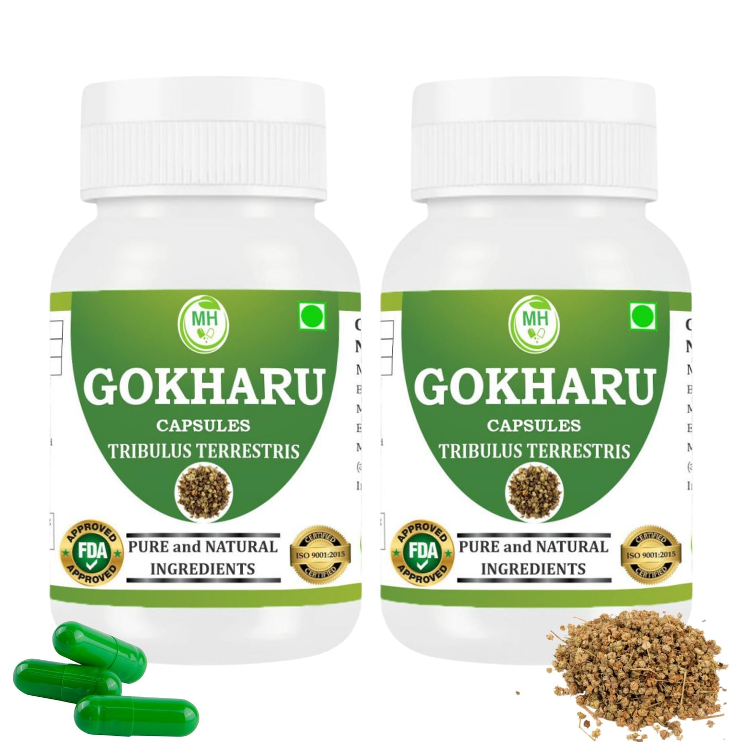 MORSAN HEALTHCARE | Gokharu Capsules 500mg – 60 Count | 1 Pack | Vegetarian | Plant-Based | Herbal Supplement | No Artificial Additives | Gluten Free | Organic