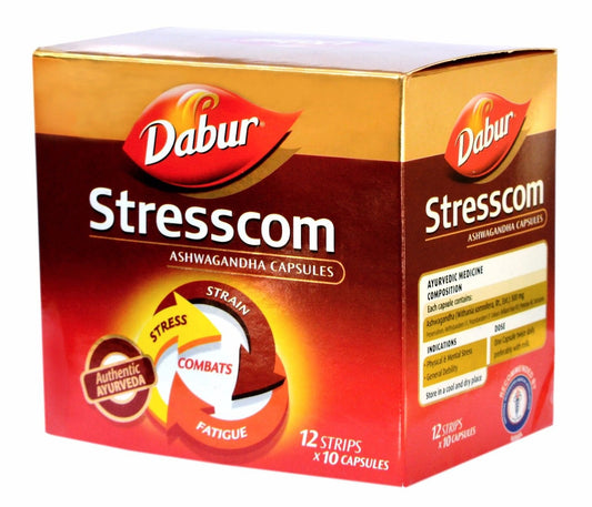 DABUR Stresscom Ashwagandha 12 Strips X 10 Capsules