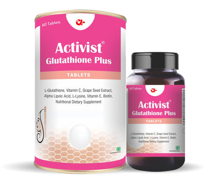 Activist Glutathione plus Tablet – Glutathione, Vitamin C, Vitamin E & Biotin Tablet, (60 Tablets)