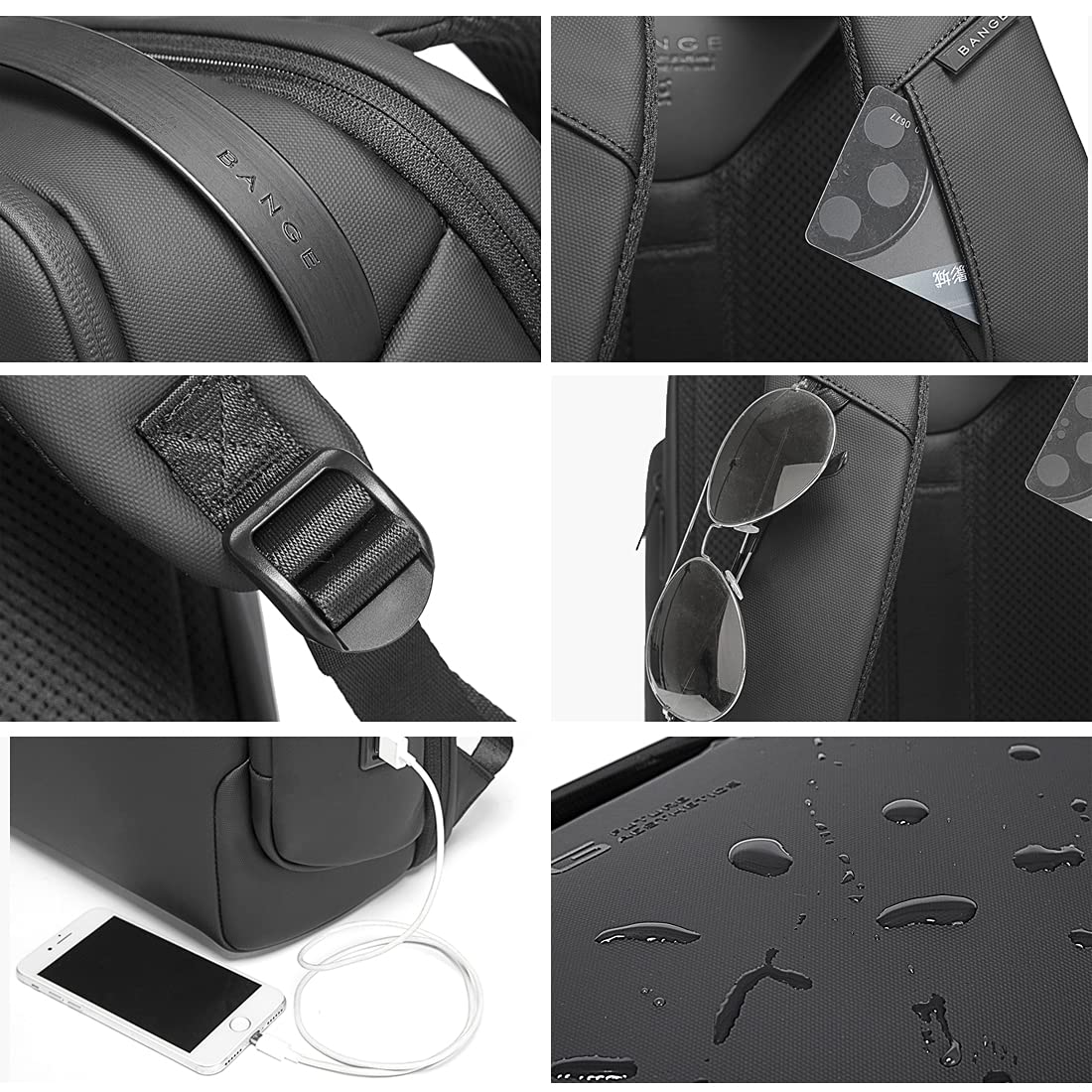 BANGE Water Resistant Polyester Unisex 15.6 inch Travel Laptop Backpack- image 2