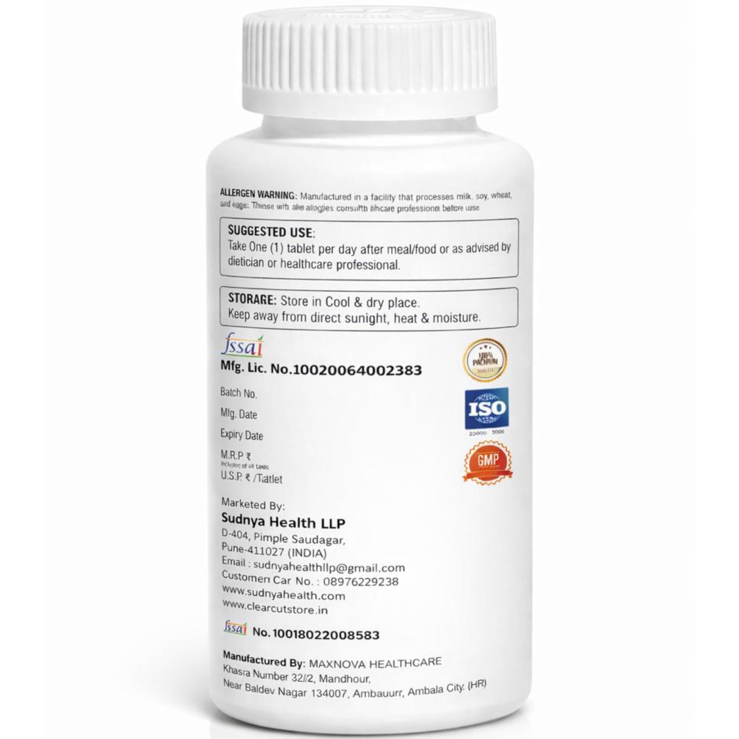 ClearCut Vitamin D3 K2 B12 Calcium tablet Joints bones Boosting Immunity supplement for men women 120