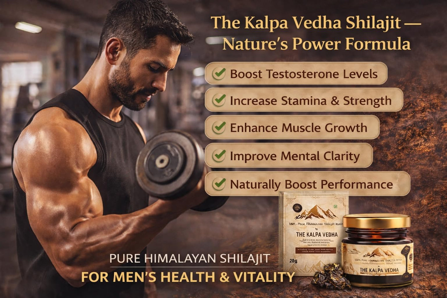 Kalpa Vedha Himalayan Shilajit Resin 20g | Pure & Original Shilajit | Fulvic Acid & 85+ Minerals | Energy, Strength & Vitality Support