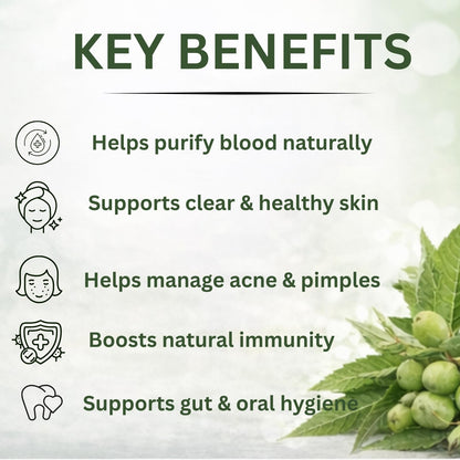 Ayurcaps Neem Supplement 500mg 60 Veg Capsules | Herbal Neem Extract For Skin Wellness, Detox Support And Immune Support | Supports Healthy Skin And Digestive Balance