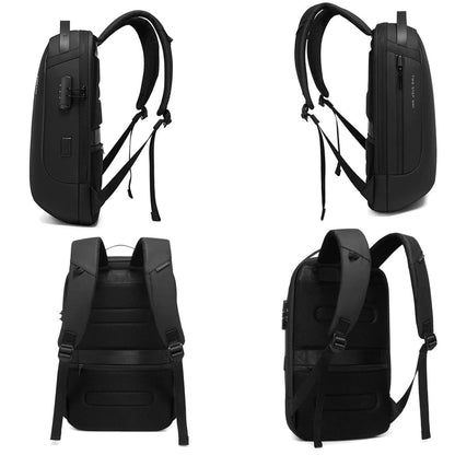 Red Lemon Bange Swiss Alpine sami Water-Resistant Anti-Theft Unisex Travel Laptop Backpack For Men's And Women's With Usb Charging And Password Number Lock (Black) (Medium Size), 20 Litre