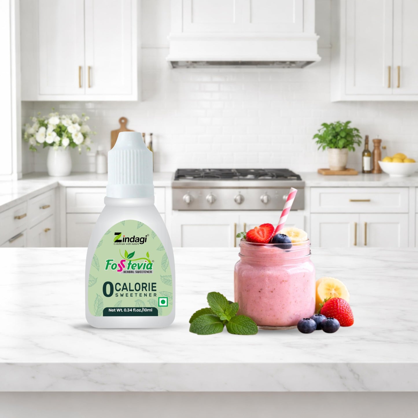 Zindagi Stevia Liquid Drops | Zero Calorie & Sugar Free Sweetener | 200 Servings