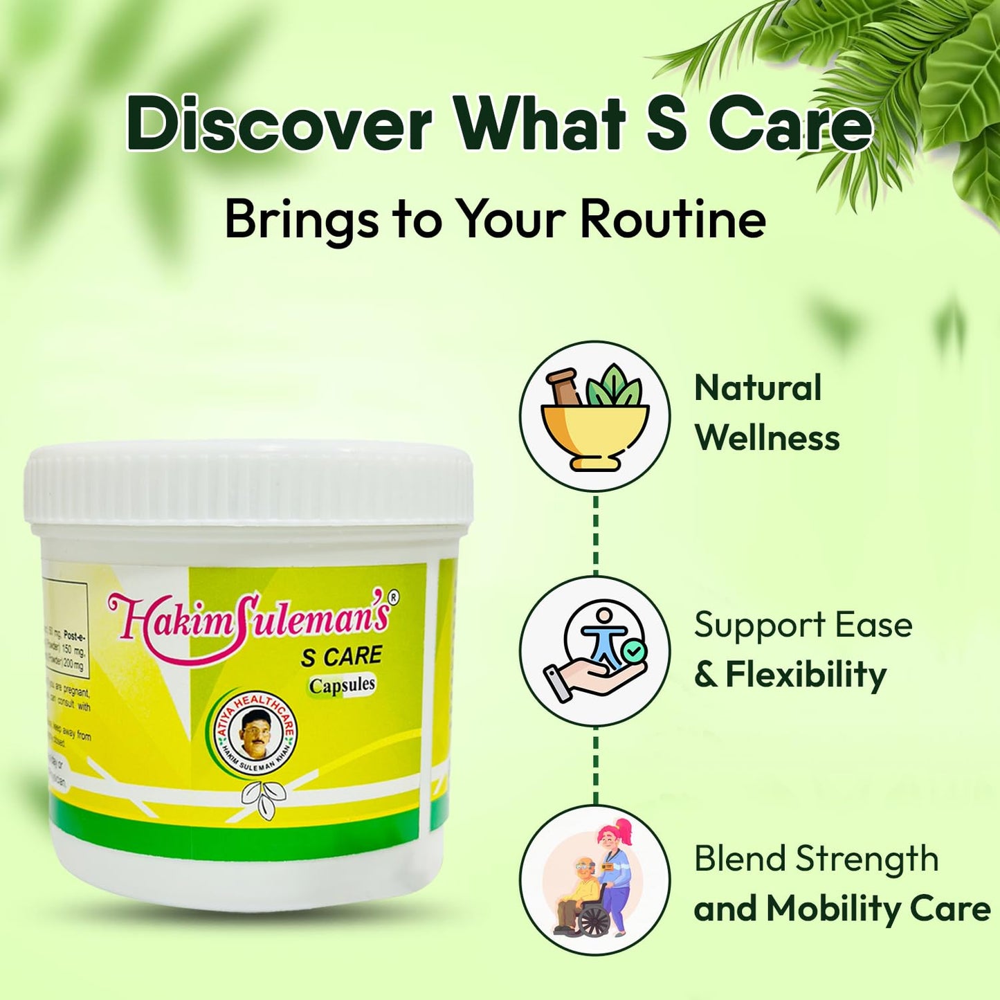 Hakim Suleman's S Care and Gond Siyah Capsule Combo Pack | Herbal Wellness Pair | Everyday Care Value Combo