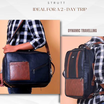 STRUTT 20L Travel Back Pack Small Back Pack for Men & Women Leather Laptop & Messenger Bag, Multi purpose
