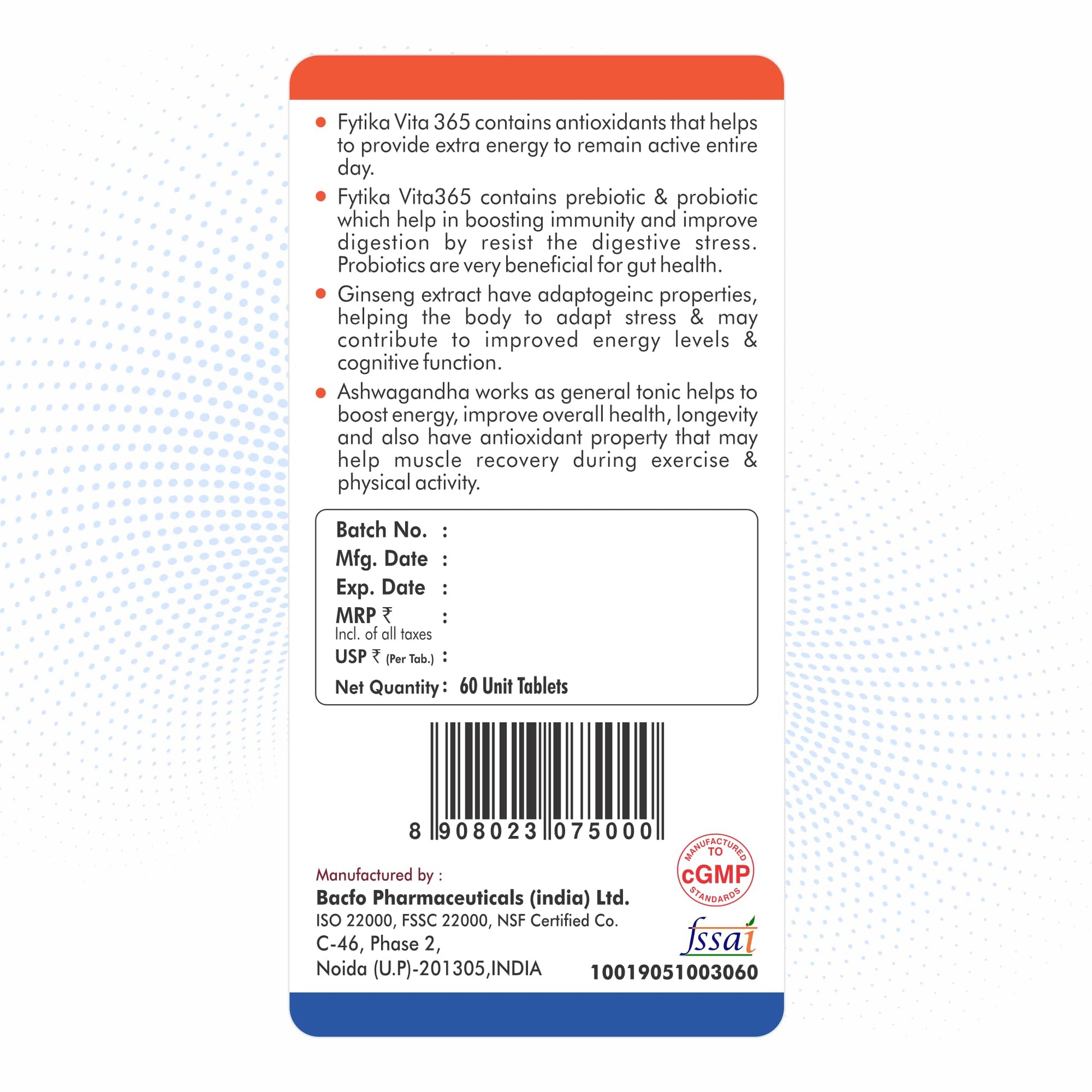 Fytika Vita 365-120 Tabs (Pack of 2) | Multivitamin Tablet for Men & Wo- image 7