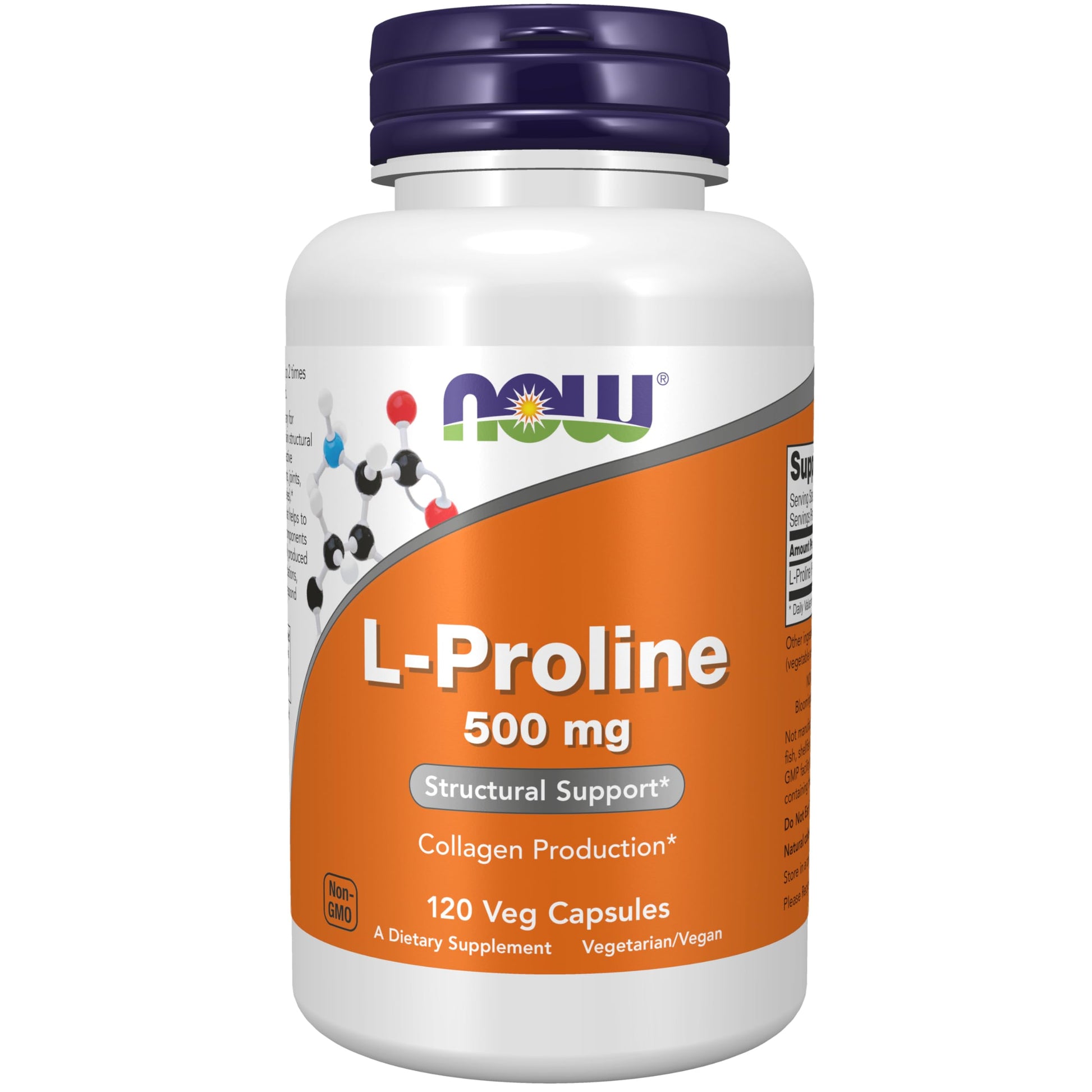 Now Foods, L-Proline, 500 mg, 120 Vcaps