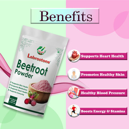 Lebrostone Beet Roots Powder | Natural Iron & Energy Supplement | Supports Blood Purity, Glow & Staminar | 100g
