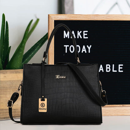 EXOTIC formal hand bag for women (Black)