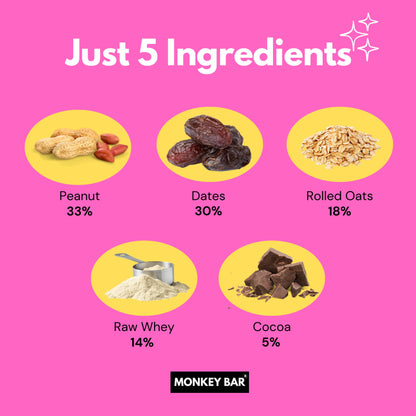 MONKEY BAR - Peanut Cocoa Protein Bars - 8 Bars, 50g each, 13g Protein,- image 7