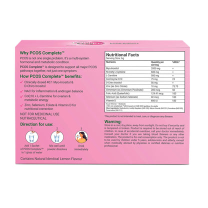 PLUSPLUS PCOS Complete™ | PCOS Supplement & PCOS Drink for Women | Myo-Inositol 2000mg, D-Chiro Inositol (40:1), NAC, CoQ10 | Weight Management, Hormonal Balance, Period Cycle, Skin & Hair | 30 Sachets |