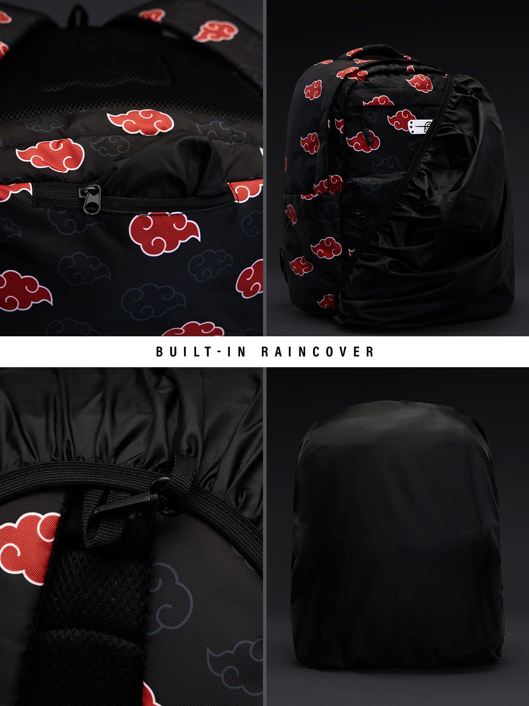 The Souled Store Naruto: Akatsuki Rogue Shinobi Adult Unisex Black 15.5L Backpacks