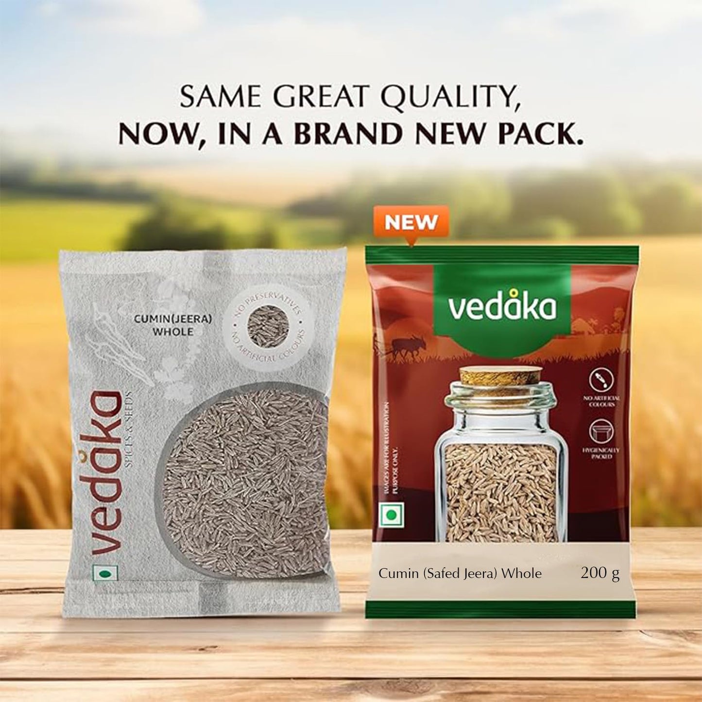 Amazon Brand - Vedaka Whole Jeera (Cumin), 200g