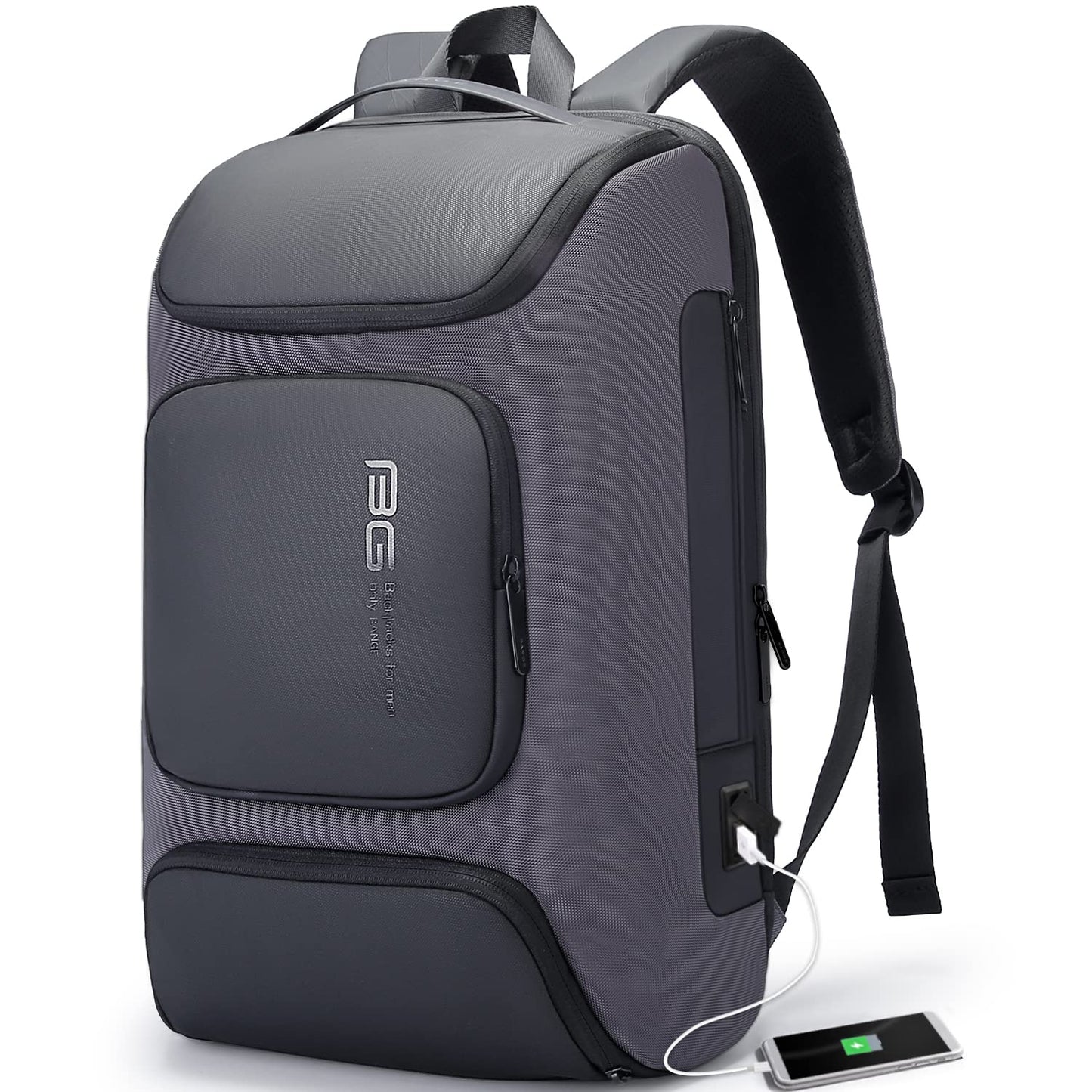 BANGE Laptop Backpack，Business Travelling Backpack with USB Charger Port,Weekend