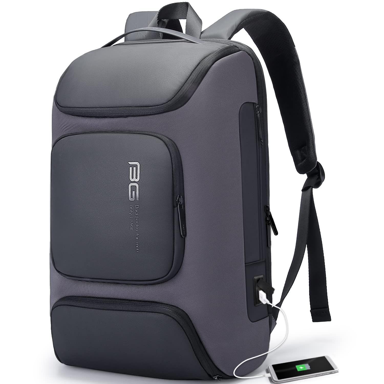 BANGE Laptop Backpack，Business Travelling Backpack with USB Charger Port,Weekend