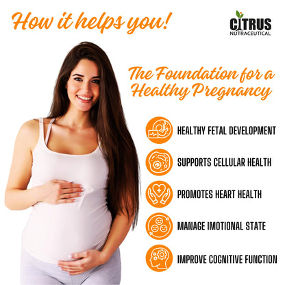 CITRUS NUTRACEUTICAL Folic Acid For Healthy fetal development, Heart, blood and celullar health- 60 Capsules (Pack of 2)