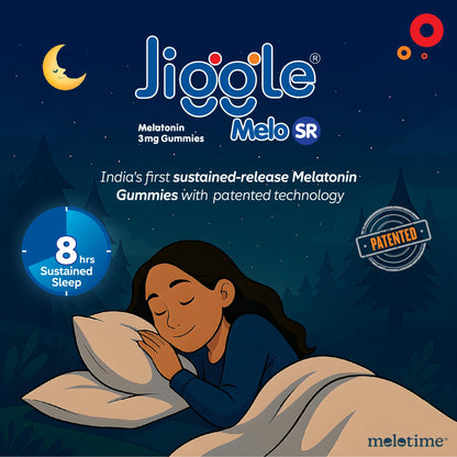 Jiggle Melo SR I 3mg Melatonin Gummies for Sleep I Sustained Release Melatonin | No Added Sugar I Non Habit Forming I Strawberry Flavour I 30 Gummies